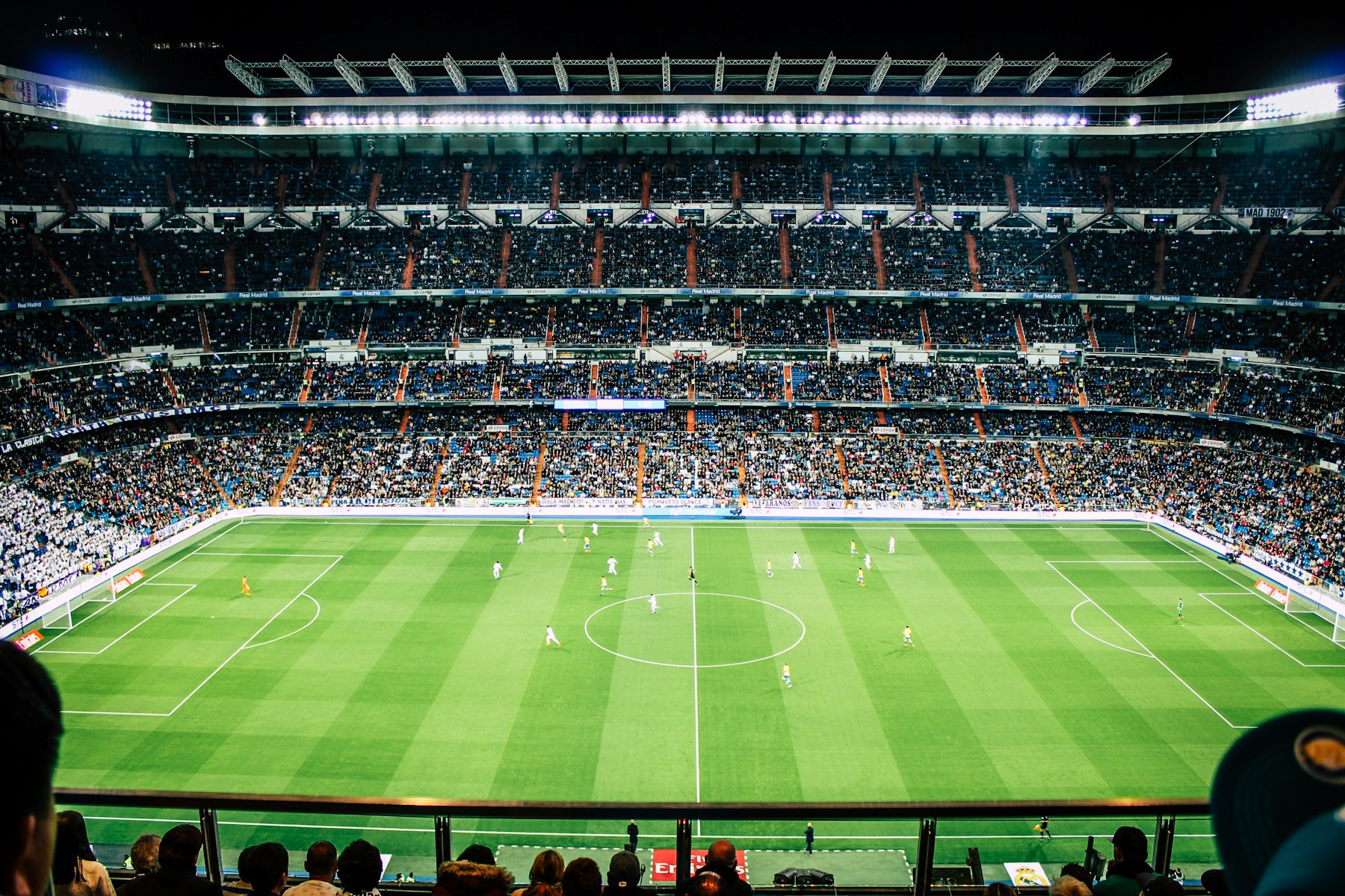 Football pitch and stadium stands